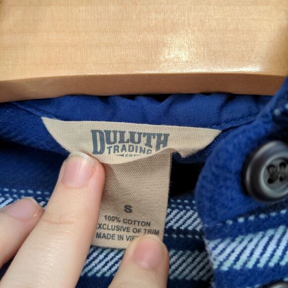 Duluth Trading Co Men's Button Up Shirt Blue Striped Small Long Sleeve - Picture 8 of 11